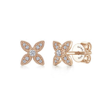 Load image into Gallery viewer, Gabriel &amp; Co. Diamond Flower Stud Earrings
