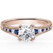 Load image into Gallery viewer, Kirk Kara &quot;Stella&quot; Blue Sapphire Channel Set Diamond Engagement Ring
