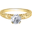 Load image into Gallery viewer, Kirk Kara &quot;Stella&quot; Round Cut Diamond Engraved Engagement Ring
