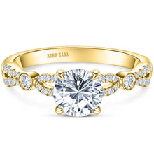Load image into Gallery viewer, Kirk Kara Yellow Gold &quot;Lori&quot; Vintage Style Twist Diamond Engagement Ring Front View
