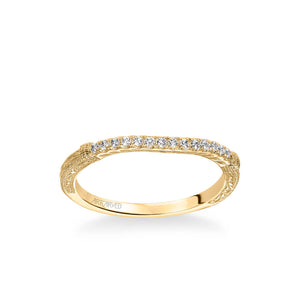 Artcarved "Angelina" Diamond Wedding Band Featuring Engraving Details