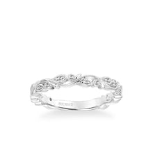 Load image into Gallery viewer, Artcarved &quot;Florence&quot; Thin Antique Style Diamond Band Featuring Leaf and Scroll Details
