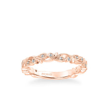 Load image into Gallery viewer, Artcarved &quot;Florence&quot; Thin Antique Style Diamond Band Featuring Leaf and Scroll Details
