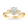 Load image into Gallery viewer, Artcarved &quot;Lilac&quot; Diamond Engagement Ring Featuring Leaf Carved Detailing
