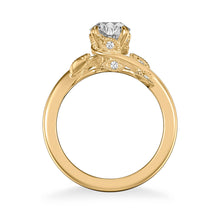 Load image into Gallery viewer, Artcarved &quot;Lilac&quot; Diamond Engagement Ring Featuring Leaf Carved Detailing
