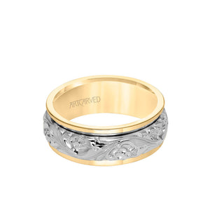 Artcarved "Lyric" Two Tone Engraved Wedding Band