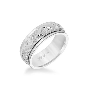 Artcarved "Lyric" Two Tone Engraved Wedding Band