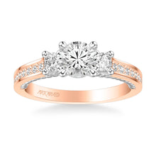Load image into Gallery viewer, Artcarved &quot;Marlow&quot; Contemporary Three Stone Diamond Engagement Ring
