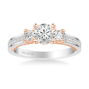 Artcarved "Marlow" Contemporary Three Stone Diamond Engagement Ring