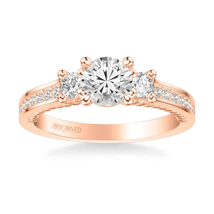 Artcarved "Marlow" Contemporary Three Stone Diamond Engagement Ring