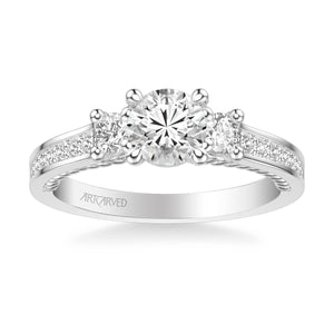 Artcarved "Marlow" Contemporary Three Stone Diamond Engagement Ring