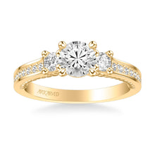 Load image into Gallery viewer, Artcarved &quot;Marlow&quot; Contemporary Three Stone Diamond Engagement Ring

