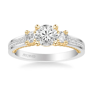 Artcarved "Marlow" Contemporary Three Stone Diamond Engagement Ring