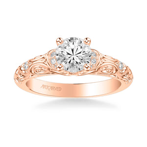 Artcarved "Peyton" Diamond Engagement Ring Featuring Scrollwork Design