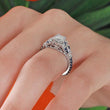 Load image into Gallery viewer, Barkev&#39;s Blue Sapphire Diamond Encrusted Petal Engagement Ring
