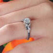 Load image into Gallery viewer, Barkev&#39;s Blue Sapphire Diamond Encrusted Petal Engagement Ring

