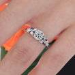 Load image into Gallery viewer, Barkev&#39;s Blue Sapphire Diamond Encrusted Petal Engagement Ring
