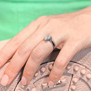Barkev's Bypass Channel Set Solitaire Princess Cut Diamond Engagement Ring