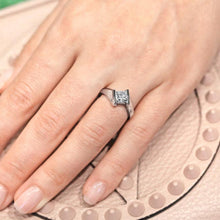 Load image into Gallery viewer, Barkev&#39;s Bypass Channel Set Solitaire Princess Cut Diamond Engagement Ring
