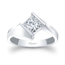 Load image into Gallery viewer, Barkev&#39;s Bypass Channel Set Solitaire Princess Cut Diamond Engagement Ring
