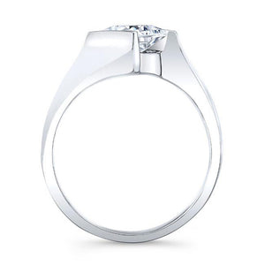 Barkev's Bypass Channel Set Solitaire Princess Cut Diamond Engagement Ring