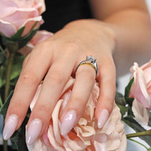 Load image into Gallery viewer, Barkev&#39;s Swirl Compass Set Princess Diamond Engagement Ring
