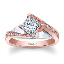 Load image into Gallery viewer, Barkev&#39;s Swirl Compass Set Princess Diamond Engagement Ring
