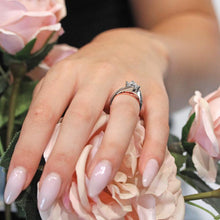 Load image into Gallery viewer, Barkev&#39;s Swirl Compass Set Princess Diamond Engagement Ring
