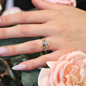 Barkev's Swirl Compass Set Princess Diamond Engagement Ring