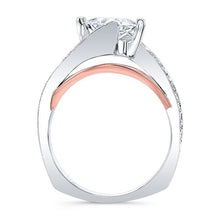 Load image into Gallery viewer, Barkev&#39;s Swirl Compass Set Princess Diamond Engagement Ring
