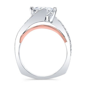 Barkev's Swirl Compass Set Princess Diamond Engagement Ring