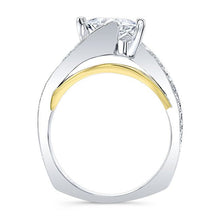 Load image into Gallery viewer, Barkev&#39;s Swirl Compass Set Princess Diamond Engagement Ring
