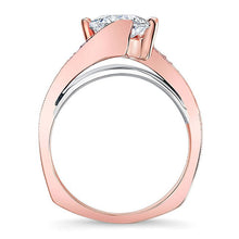 Load image into Gallery viewer, Barkev&#39;s Swirl Compass Set Princess Diamond Engagement Ring
