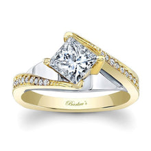 Load image into Gallery viewer, Barkev&#39;s Swirl Compass Set Princess Diamond Engagement Ring
