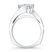 Load image into Gallery viewer, Barkev&#39;s Swirl Compass Set Princess Diamond Engagement Ring
