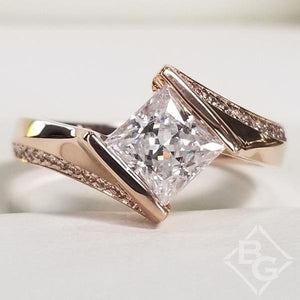 Barkev's Tension Twist Half Bezel Set Princess-Cut Diamond Engagement Ring