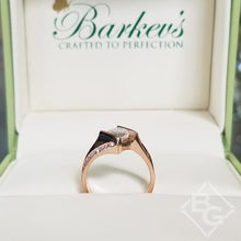 Load image into Gallery viewer, Barkev&#39;s Tension Twist Half Bezel Set Princess-Cut Diamond Engagement Ring
