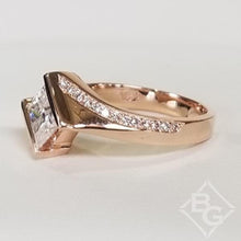 Load image into Gallery viewer, Barkev&#39;s Tension Twist Half Bezel Set Princess-Cut Diamond Engagement Ring
