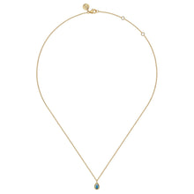 Load image into Gallery viewer, Gabriel &amp; Co. Blue Topaz Bujukan Pear Shape Pendant Necklace
