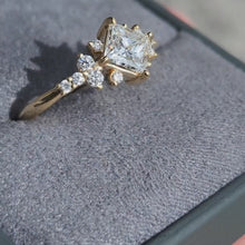 Load and play video in Gallery viewer, Ben Garelick Compass Set Princess Cut Starlight Engagement Ring in Ring Box
