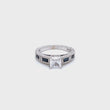 Load and play video in Gallery viewer, Kirk Kara White Gold &quot;Charlotte&quot; Blue Sapphire Baguette and Diamond Engagement Ring Full Shot Video
