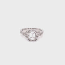 Load and play video in Gallery viewer, Kirk Kara &quot;Lori&quot; Emerald Cut Halo Diamond Engagement Ring

