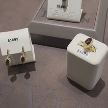 Load and play video in Gallery viewer, Le Vian Marquise Cut Pomegranate Garnet Chocolate &amp; Nude Diamond Halo Ring
