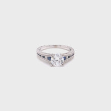 Load and play video in Gallery viewer, Kirk Kara &quot;Stella&quot; Blue Sapphire Channel Set Diamond Engagement Ring
