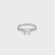 Load and play video in Gallery viewer, Kirk Kara White Gold &quot;Lori&quot; Vintage Style Twist Diamond Engagement Ring Full Shot Video
