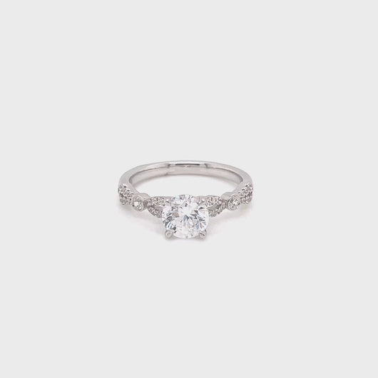 Kirk Kara White Gold "Lori" Vintage Style Twist Diamond Engagement Ring Full Shot Video