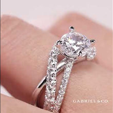 Load and play video in Gallery viewer, Gabriel &amp; Co. &quot;Zaira&quot; Bypass Twist Diamond Engagement Ring

