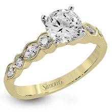 Load image into Gallery viewer, Simon G. Vintage Style Bezel Set Side Diamond Engagement Ring
