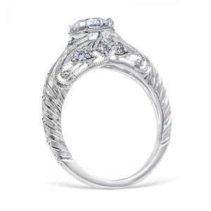 Whitehouse Brothers "Florin Leaf" Vintage Style Diamond Engagement Ring