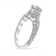 Load image into Gallery viewer, Whitehouse Brothers &quot;Florin Leaf&quot; Vintage Style Diamond Engagement Ring
